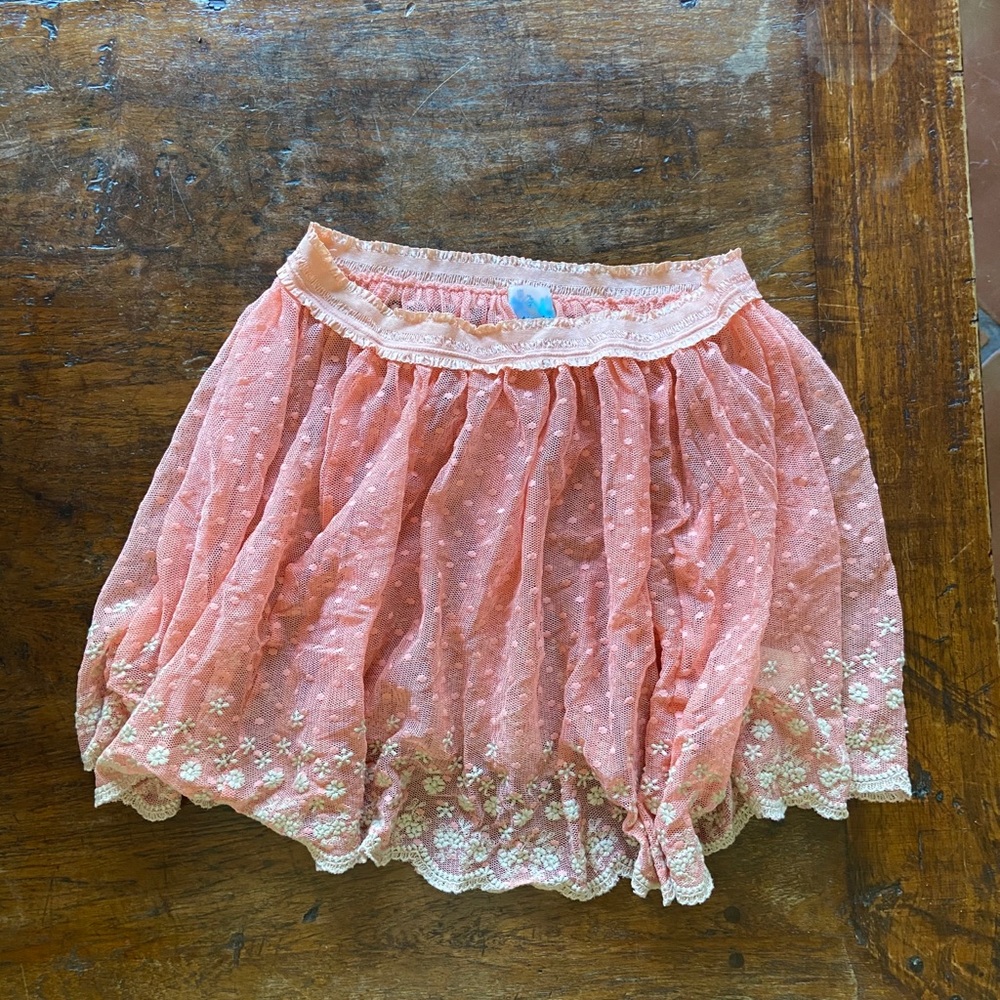 Flouncy pink free people skirt